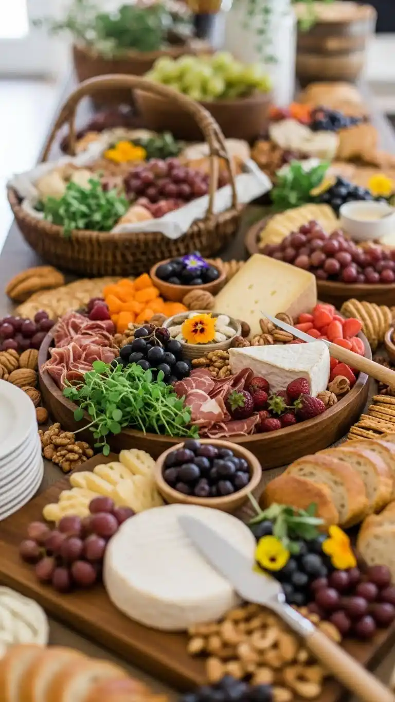 5. Rustic Farmhouse Charcuterie Grazing Table