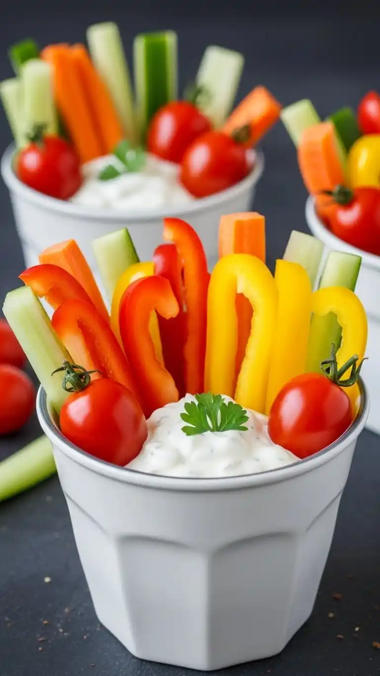 6. Garden Fresh Crudité Charcuterie Cup