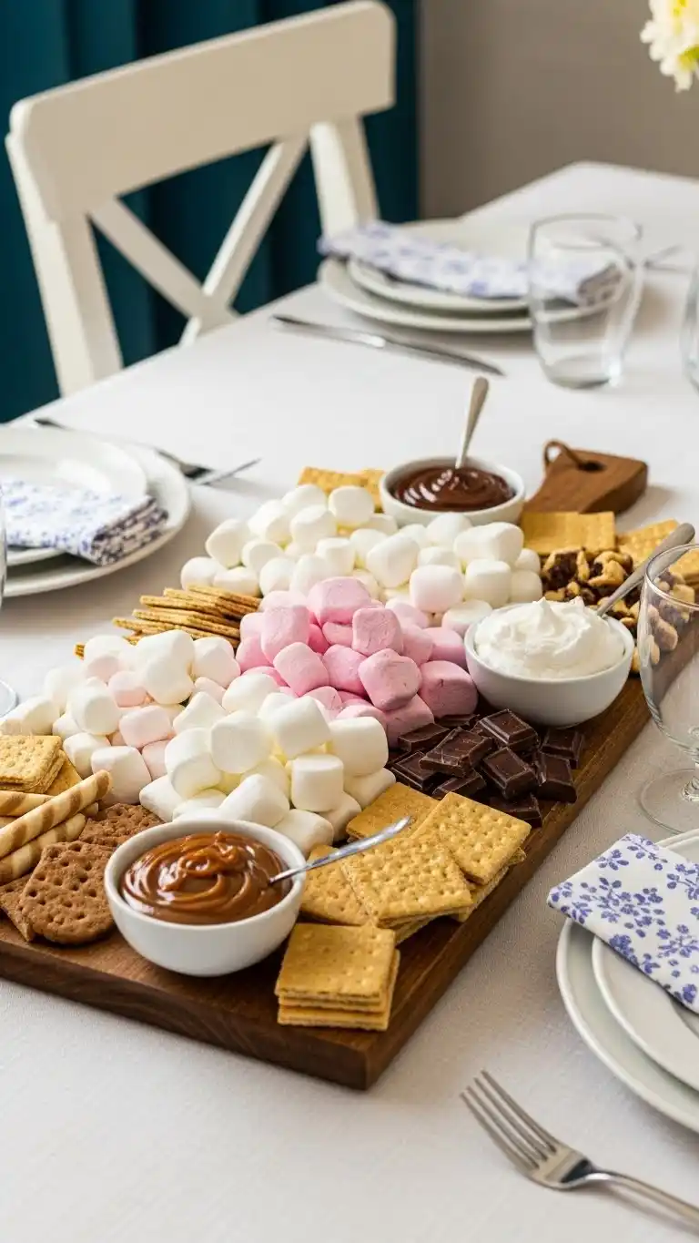 7. Marshmallow and S’mores Inspired Board