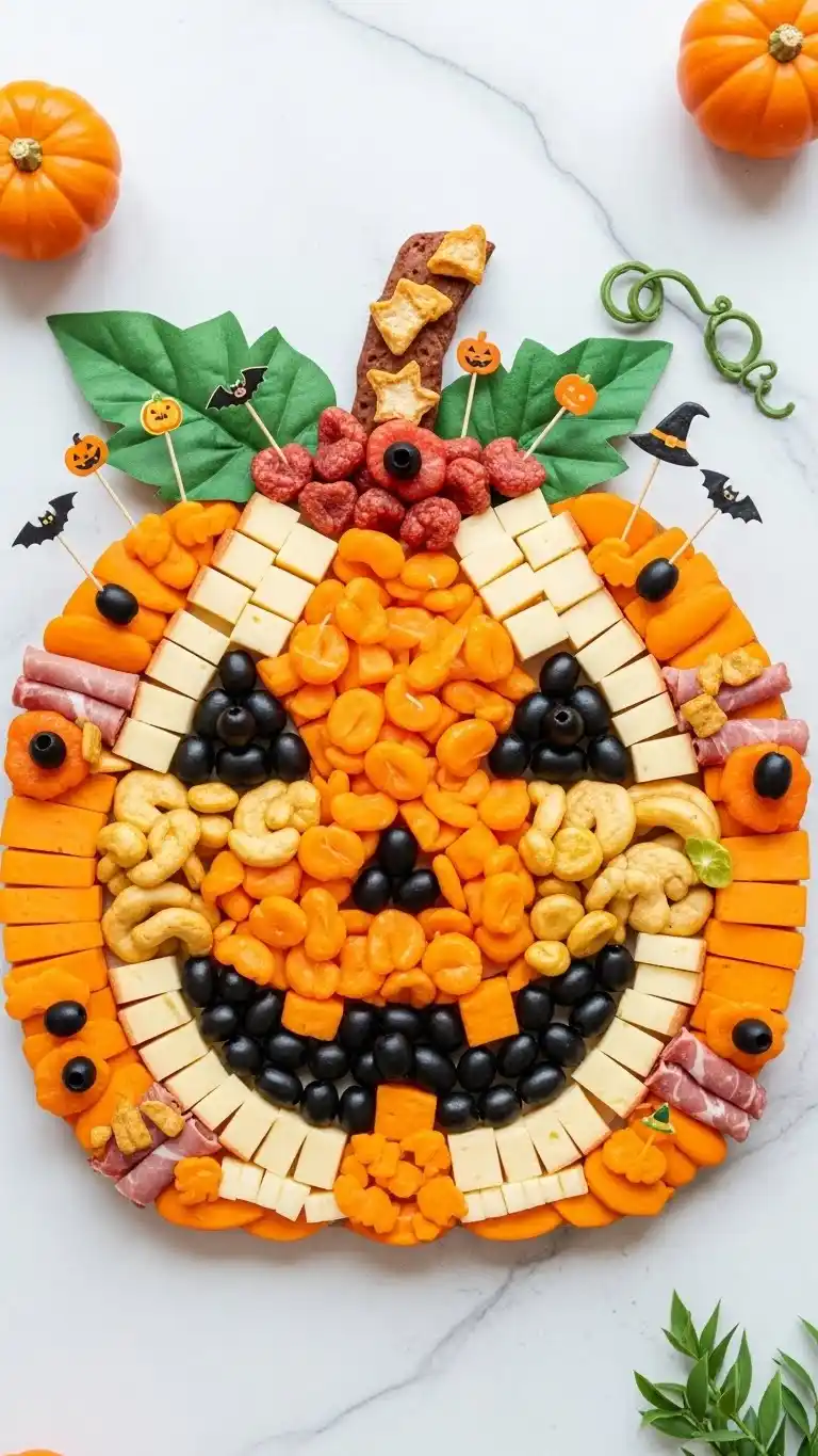 9. Jack-O’-Lantern Inspired Halloween Charcuterie Board Ideas