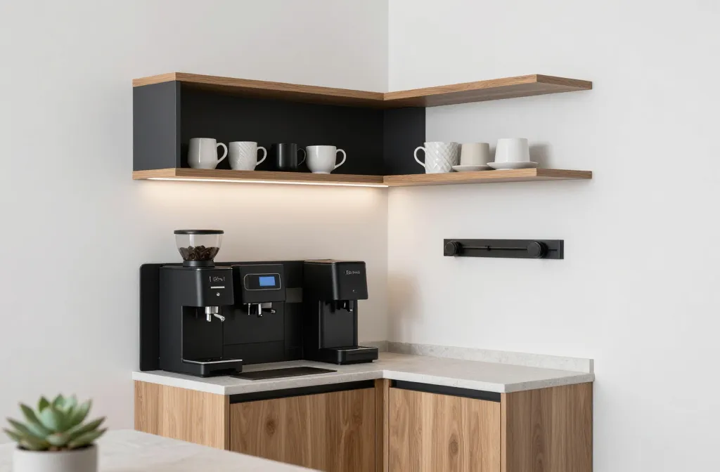 8 Kitchen Corner Ideas for Men: Minimalist Brew Nook