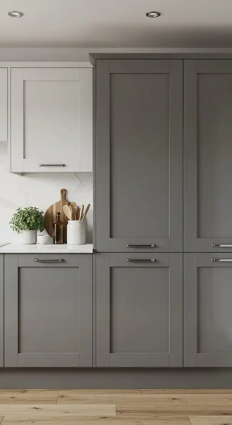 10. Neutral Gray High-Gloss Lacquer Cabinet Trends