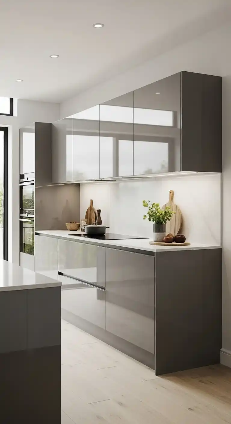 13. High-Gloss Lacquer Cabinets for Contemporary Homes
