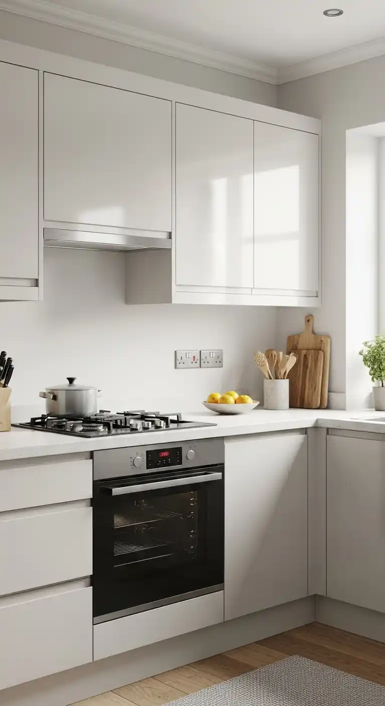 4. High-Gloss Lacquer Cabinets for Small Kitchens