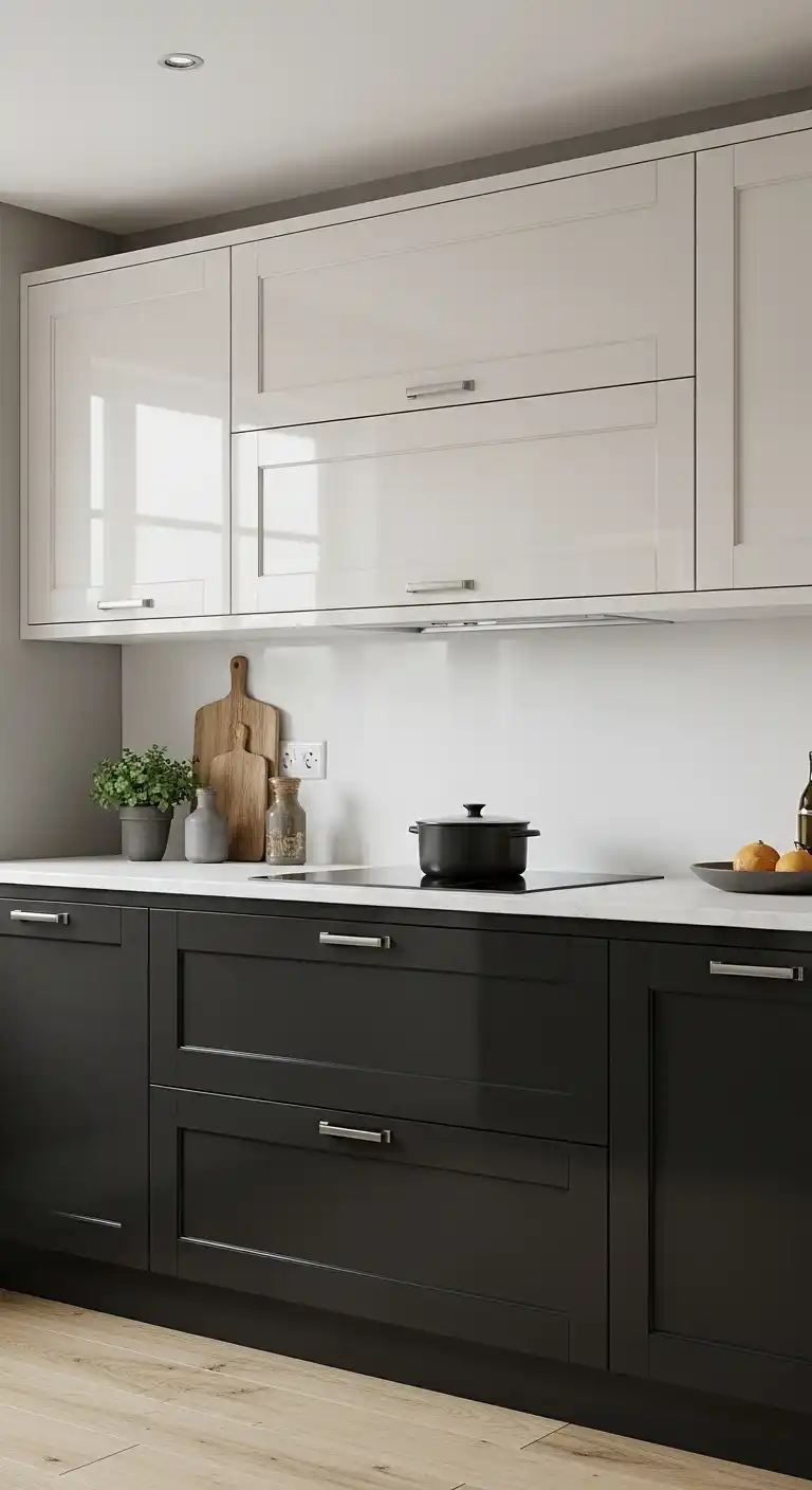 5. Two-Tone High-Gloss Lacquer Cabinet Concepts