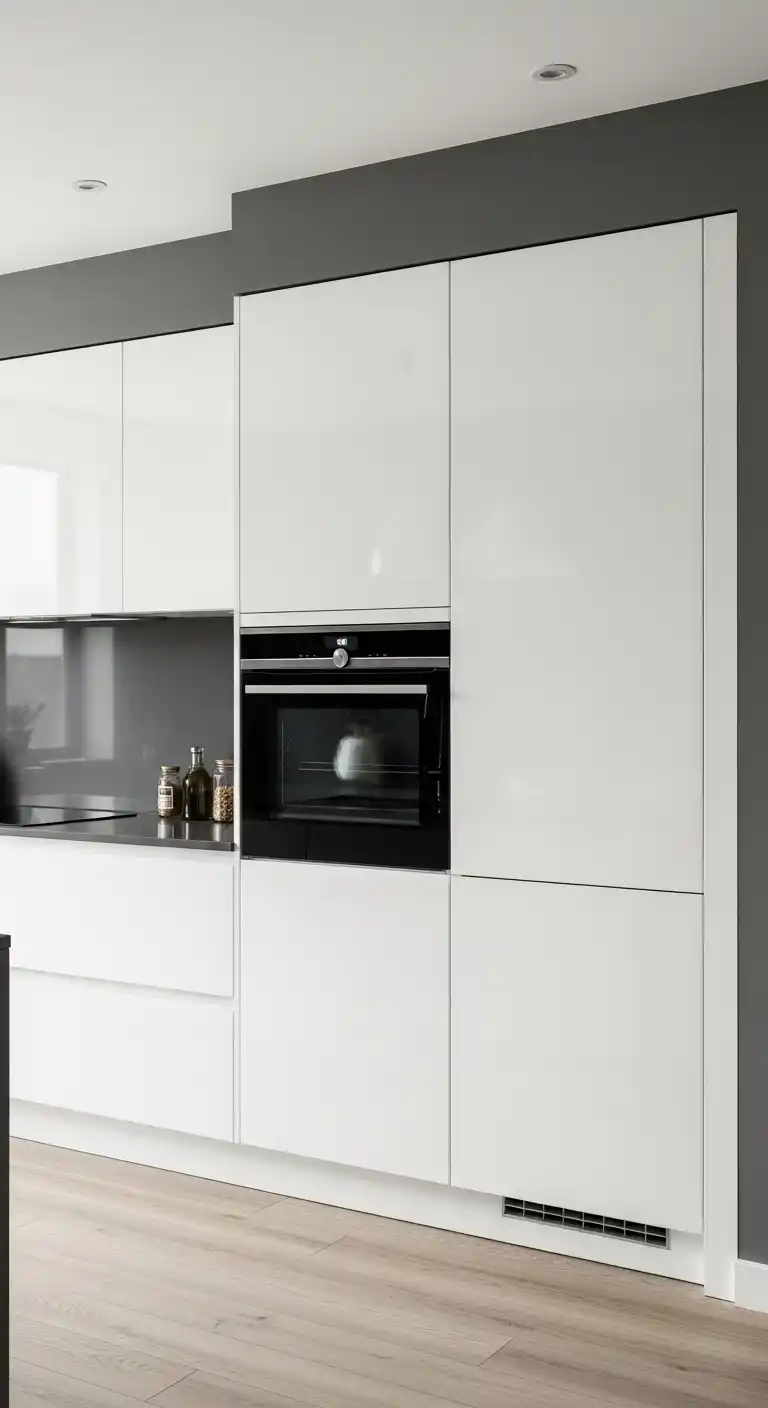 8. Floor-to-Ceiling High-Gloss Lacquer Cabinetry