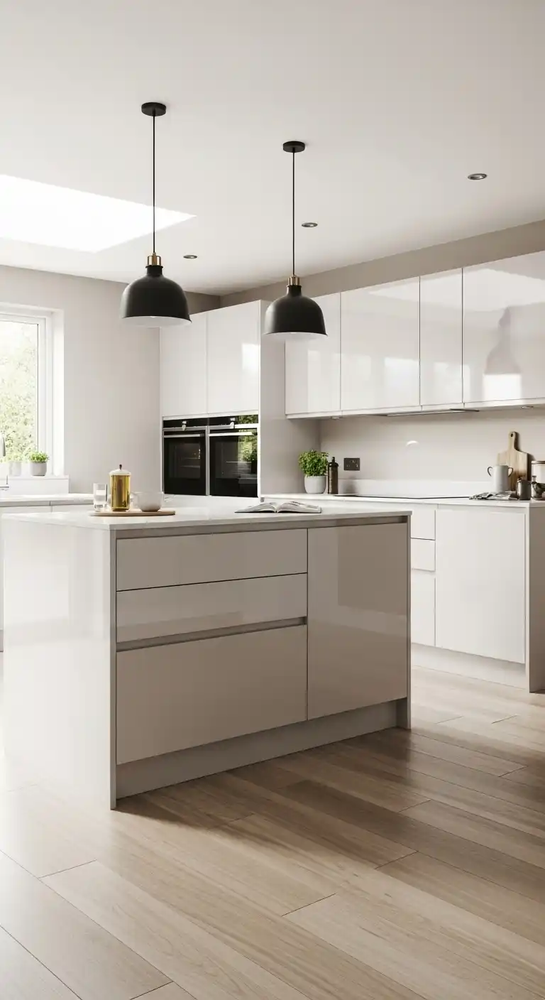 9. High-Gloss Lacquer Cabinets in Open-Plan Kitchens