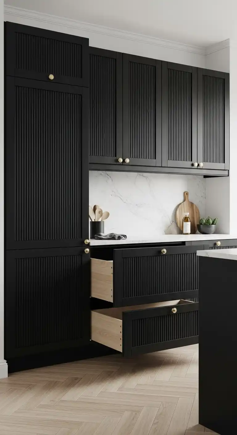 Maintaining and Cleaning Black Fluted Kitchen Cabinets