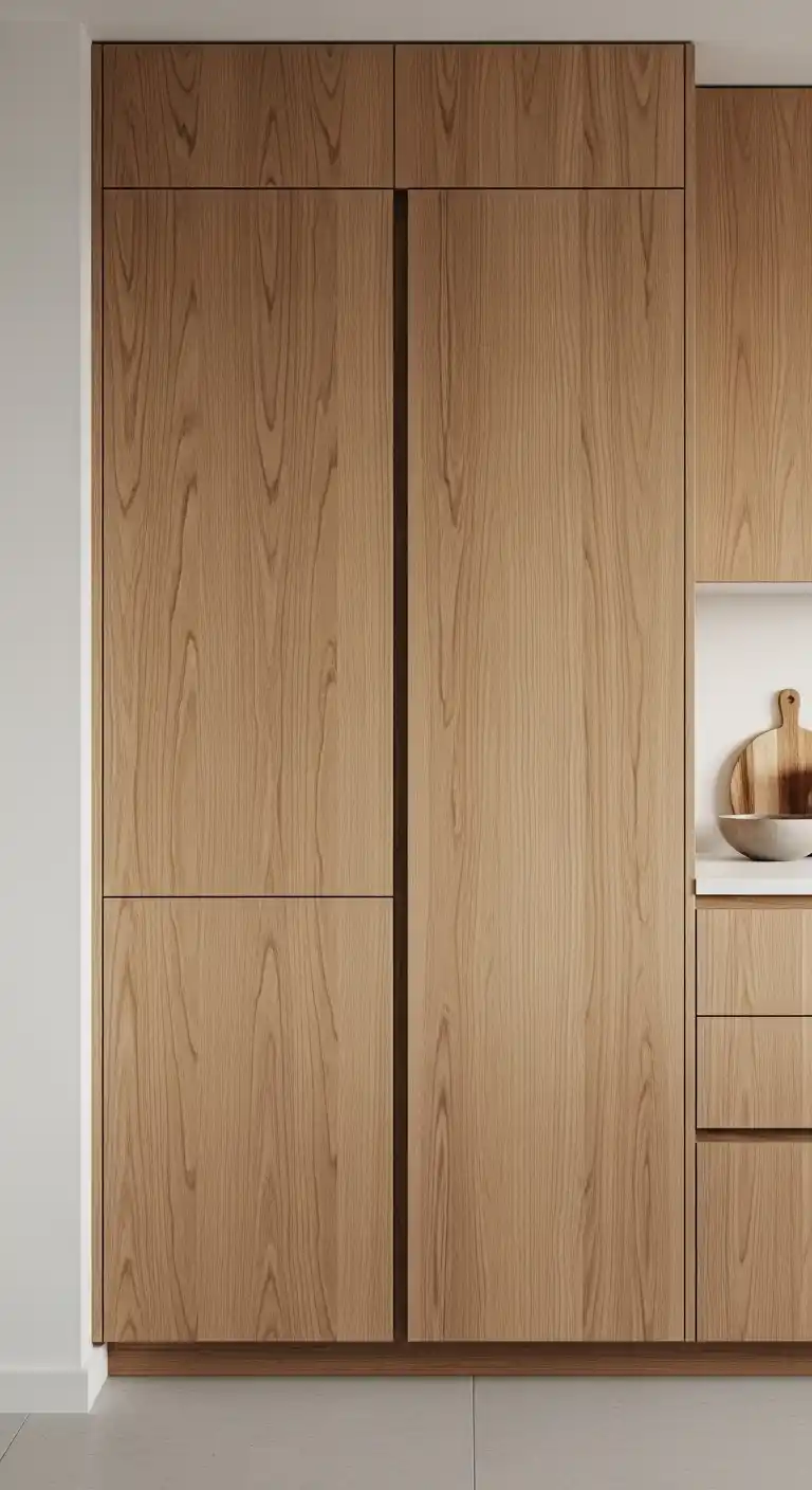 1. Flat-Panel Wood Cabinets with Natural Grain