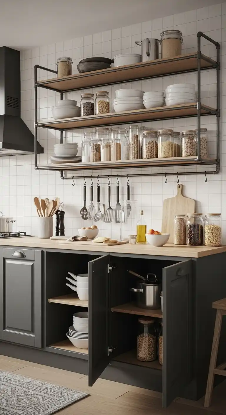 1. Maximizing Storage with Open Shelving Designs