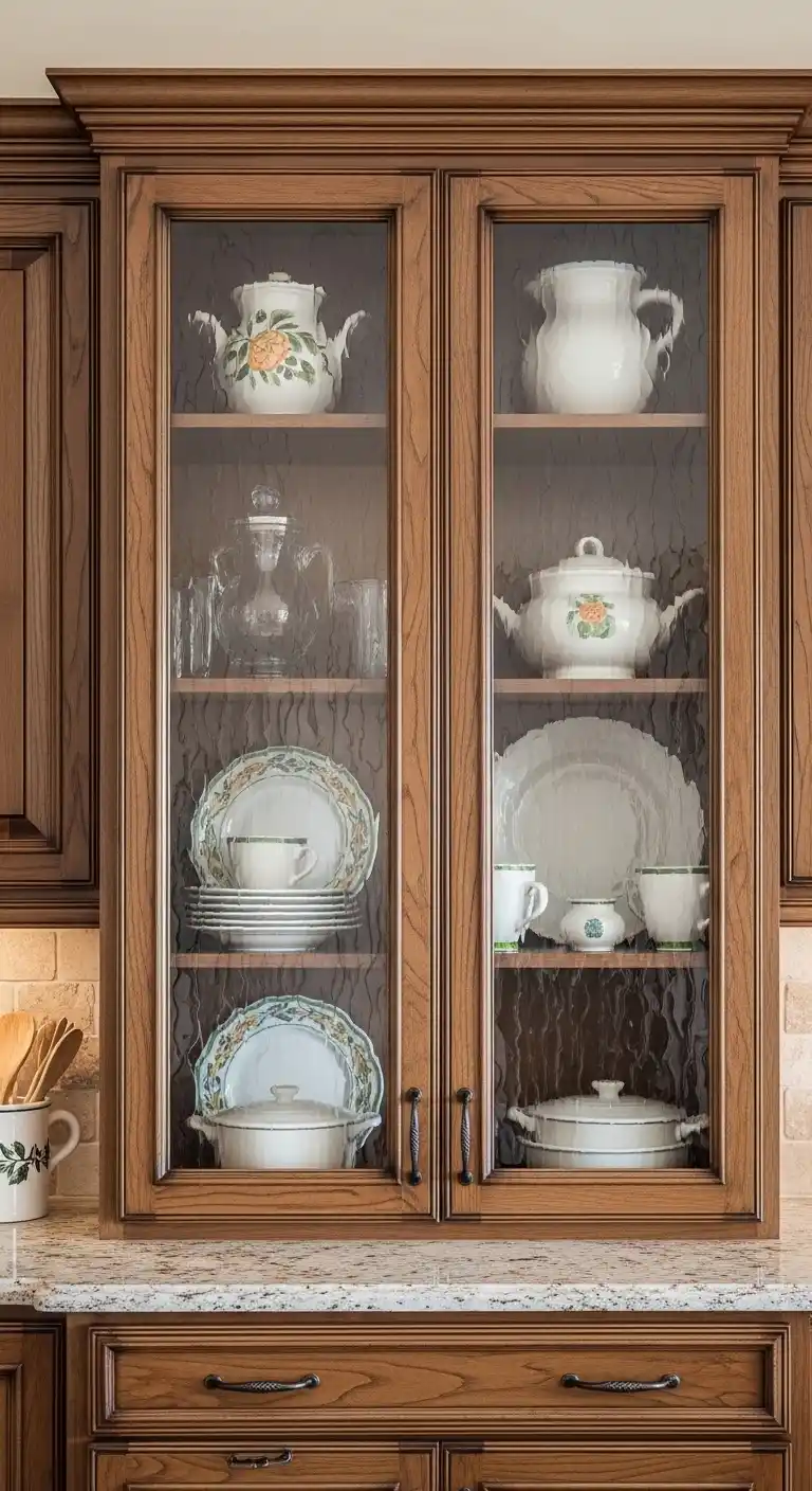 10. Tuscan Cabinets with Glass Inserts