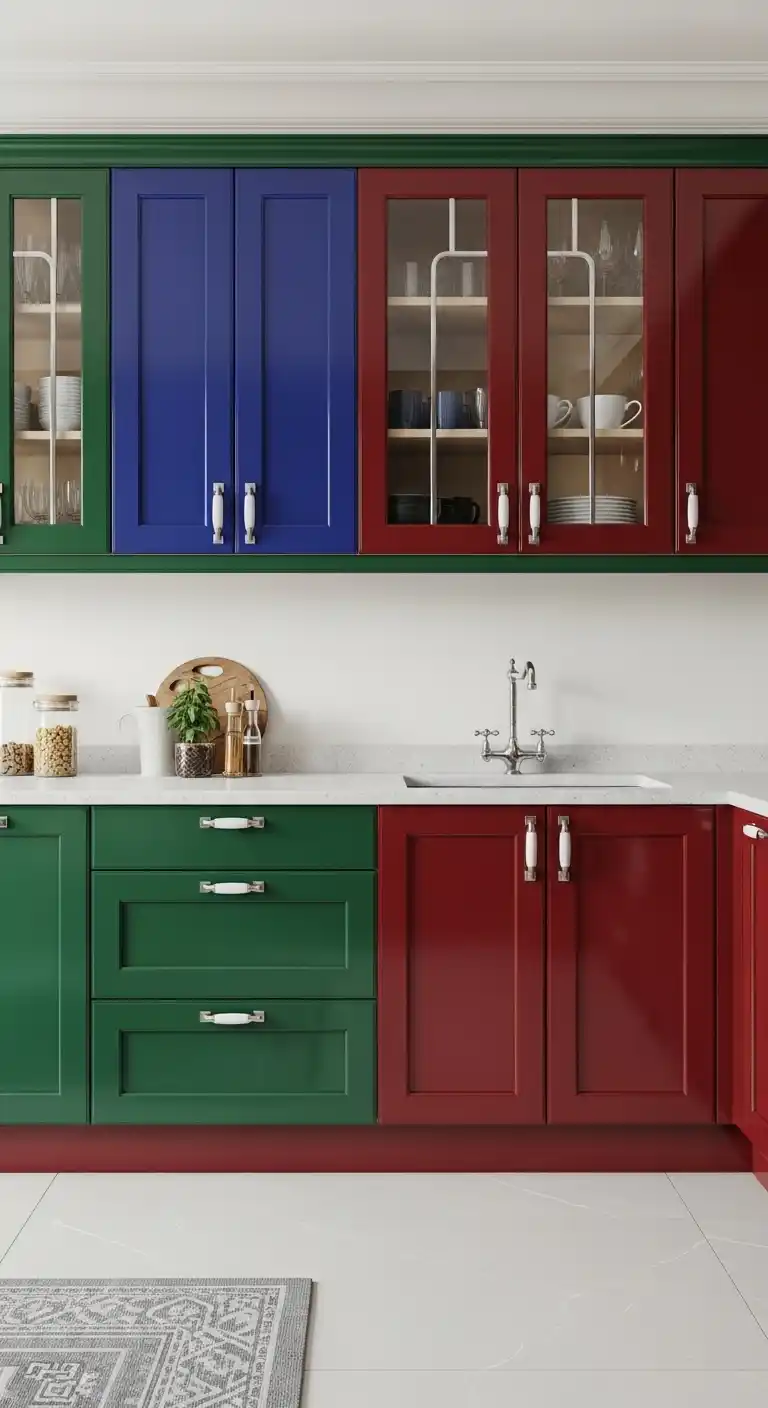 11. Bold Jewel-Toned Cabinets