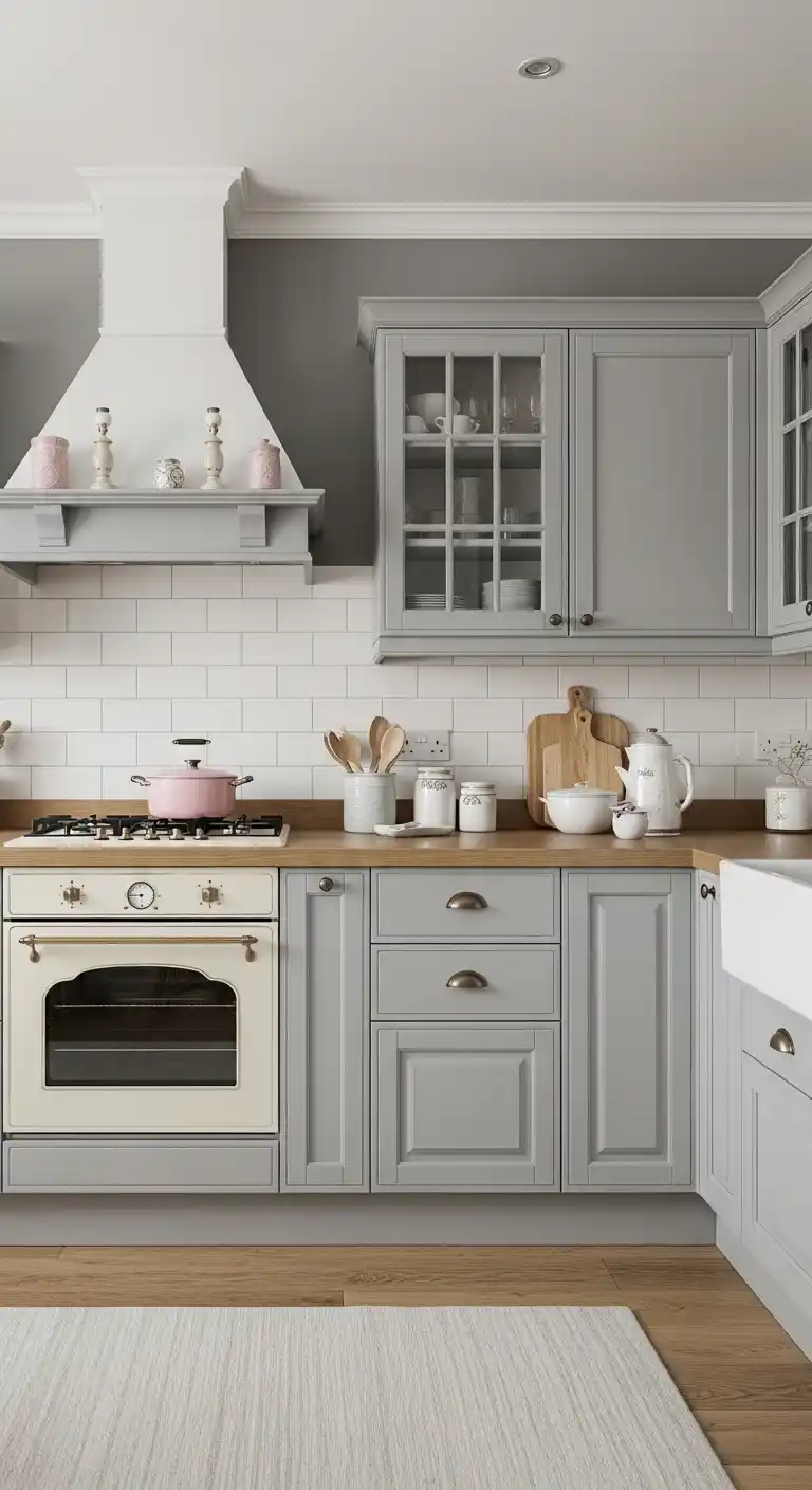 11. Grey-Toned Shabby Chic Cabinets for Modern Vintage Look