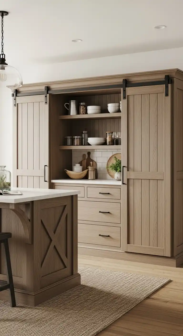 11. Rustic Barn-Style Cabinets