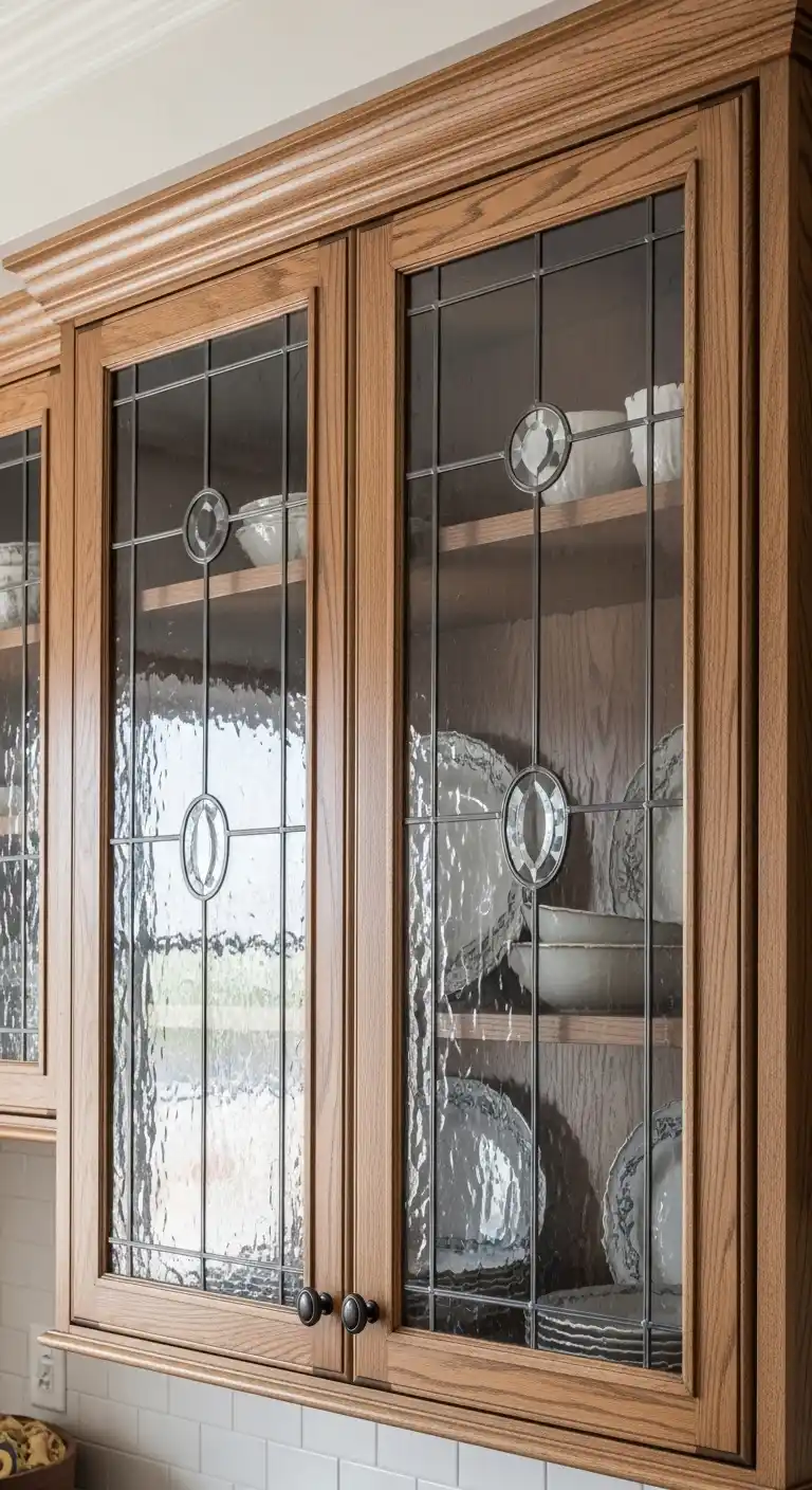 12. Glass-Panel Inserts With Leaded Details Elegant Storytelling