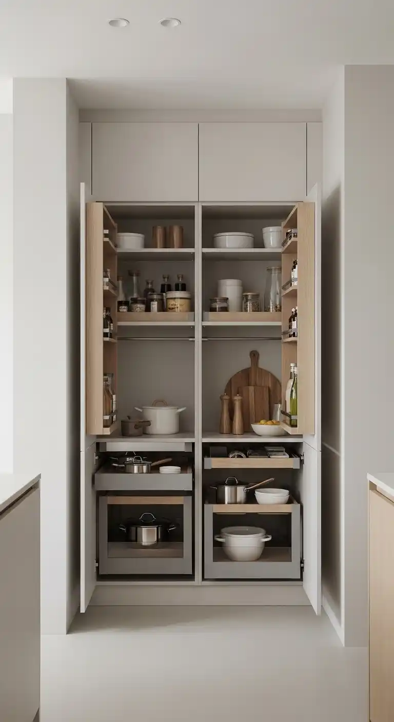 12. Minimalist Japandi Pantry Cabinets