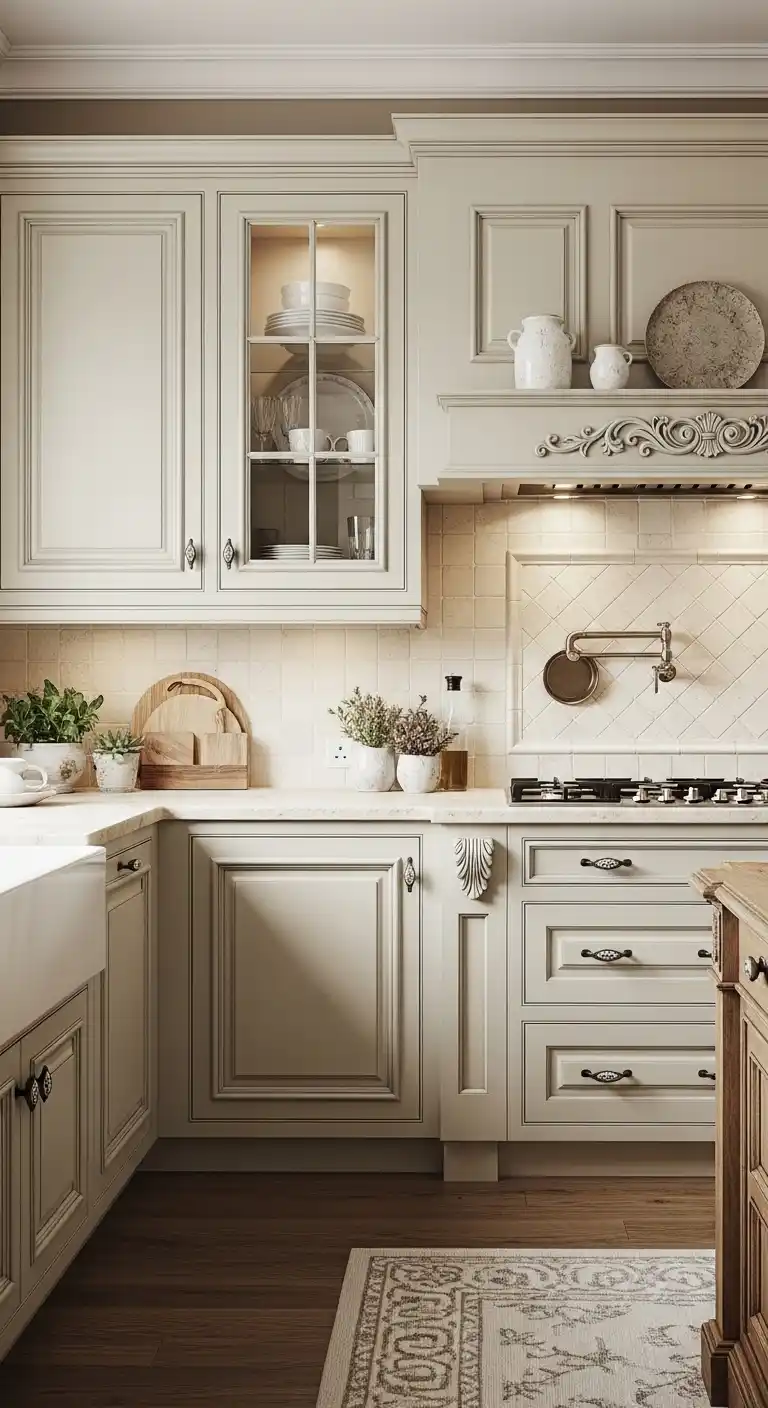 13. French-Inspired Tuscan Cabinets