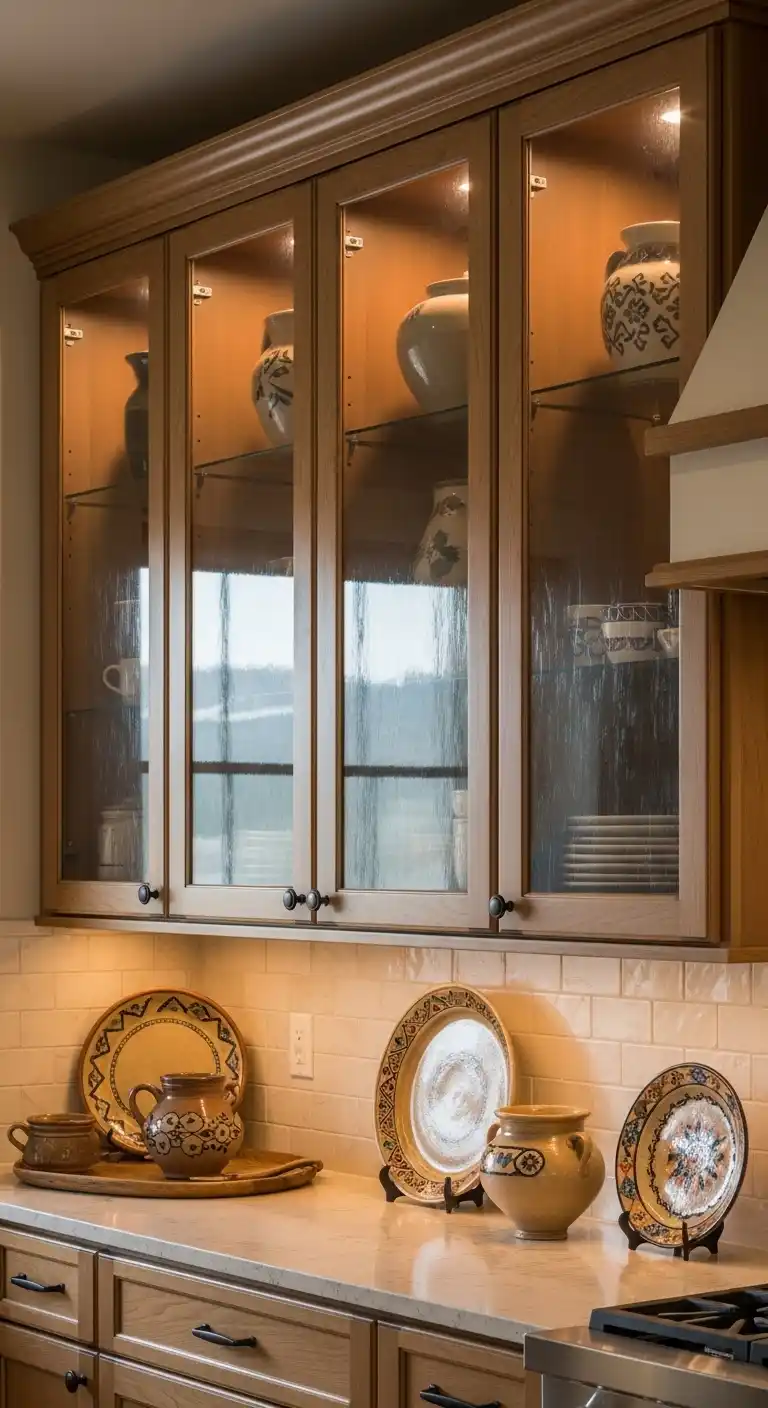 13. Southwestern Glass-Front Cabinets