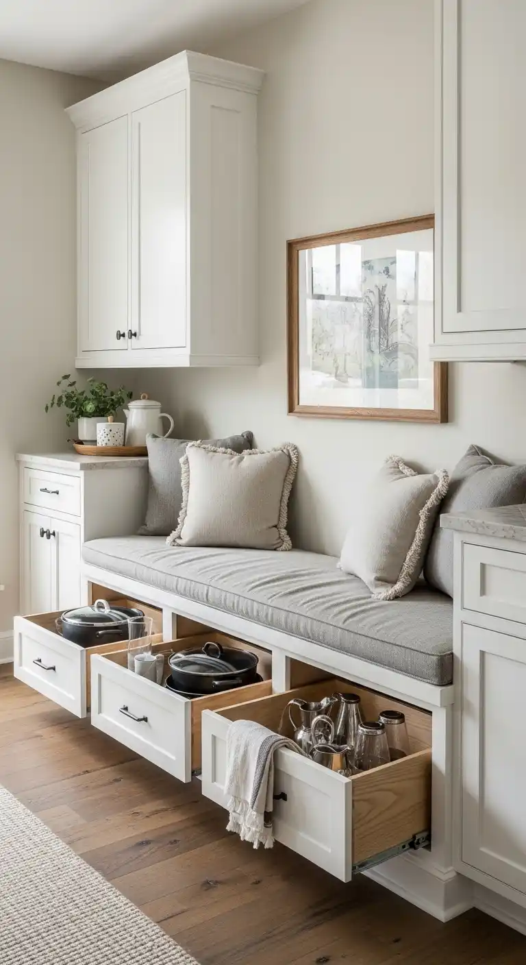14. Built-In Bench and Cabinet Combos Cozy and Practical