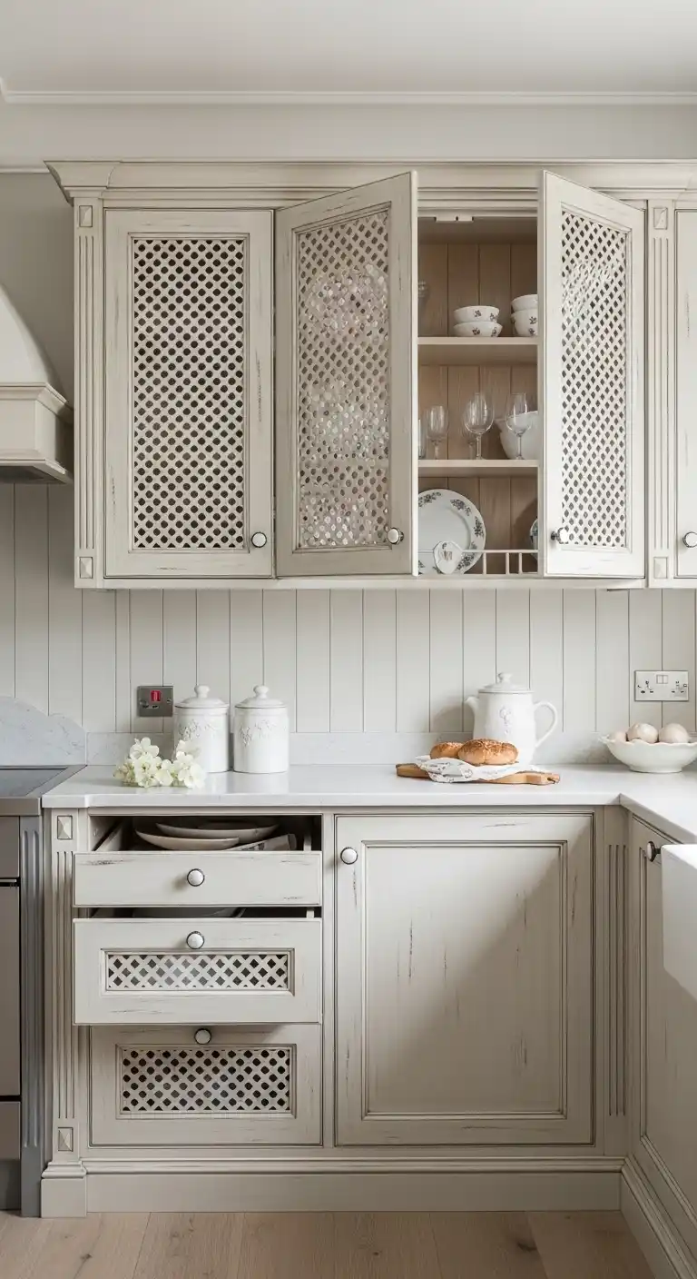 14. Cabinetry with Open Lattice Panels