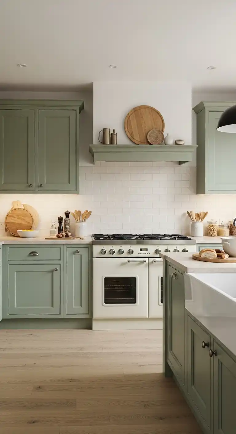 14. Soft Green Cabinets Inspired by Countryside Tones