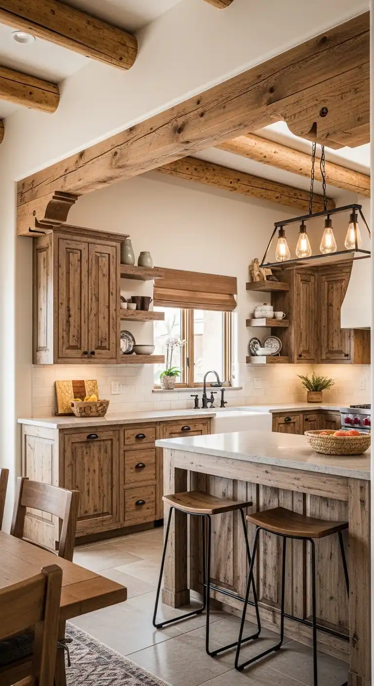 14. Southwest Cabinets with Open-Beam Accents