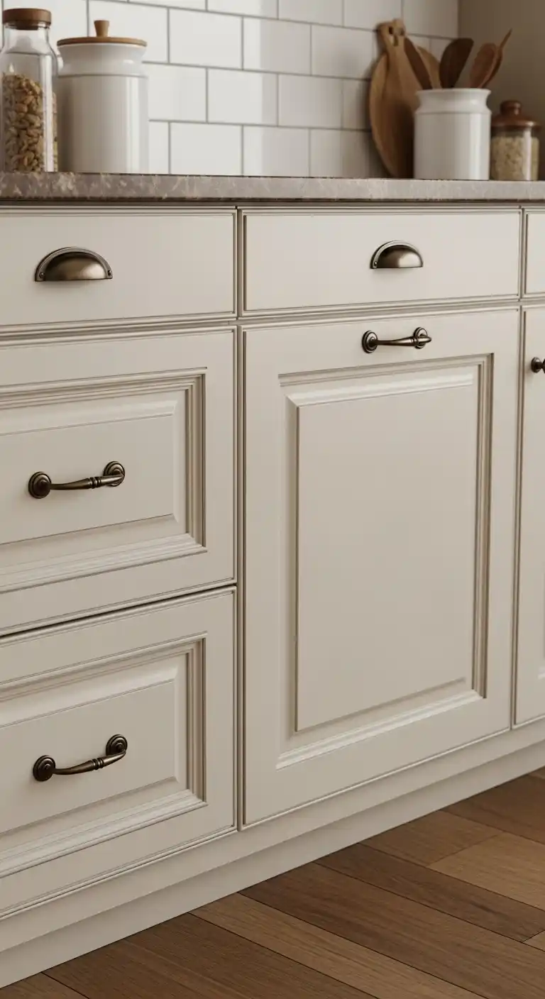 15. Cabinetry with Antique-Style Hardware Accents
