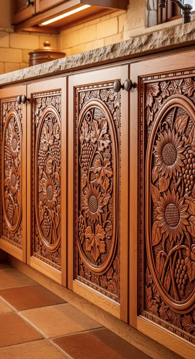 15. Custom Carved Cabinet Doors
