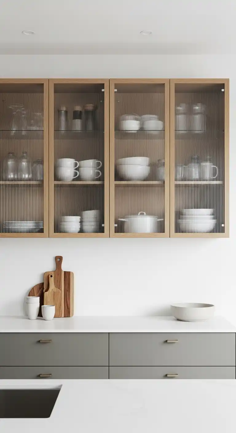 15. Japandi Cabinets with Glass Fronts