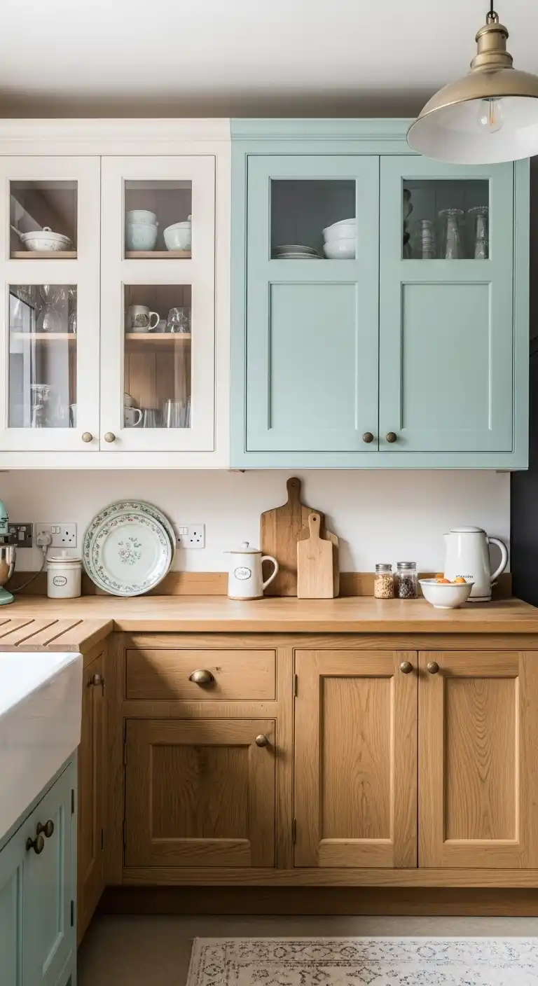 15. Mix of Painted and Natural Wood Cabinets