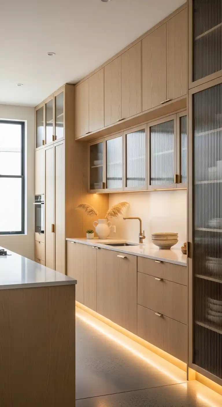 15. Tall Pantry Cabinets with Clean Lines