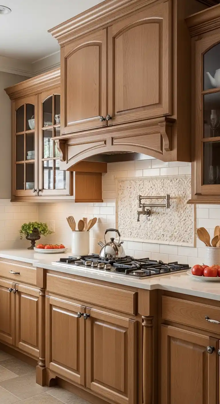 16. Arched Colonial Cabinets Curved Elegance for Distinctive Kitchens