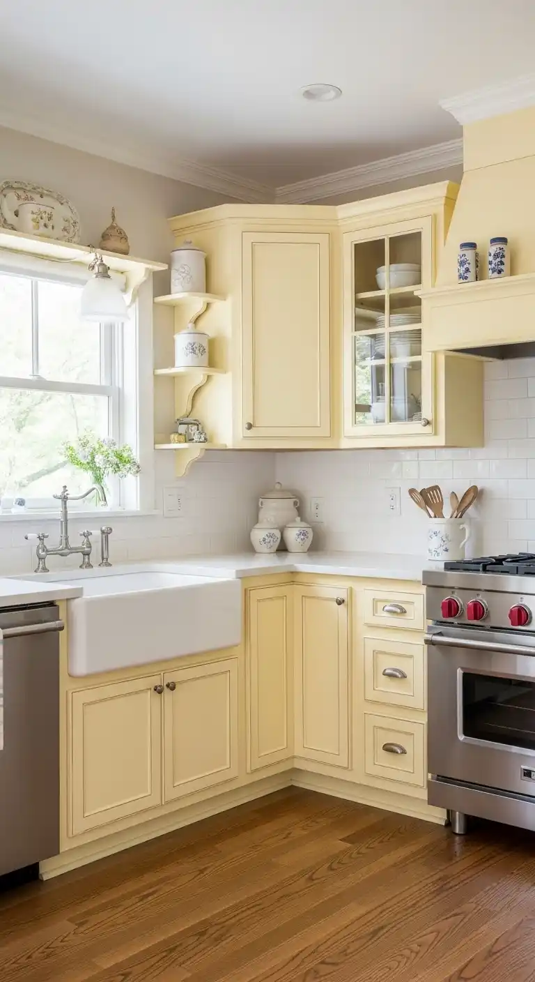 16. Pastel Yellow Cabinets for Cheerful Atmosphere