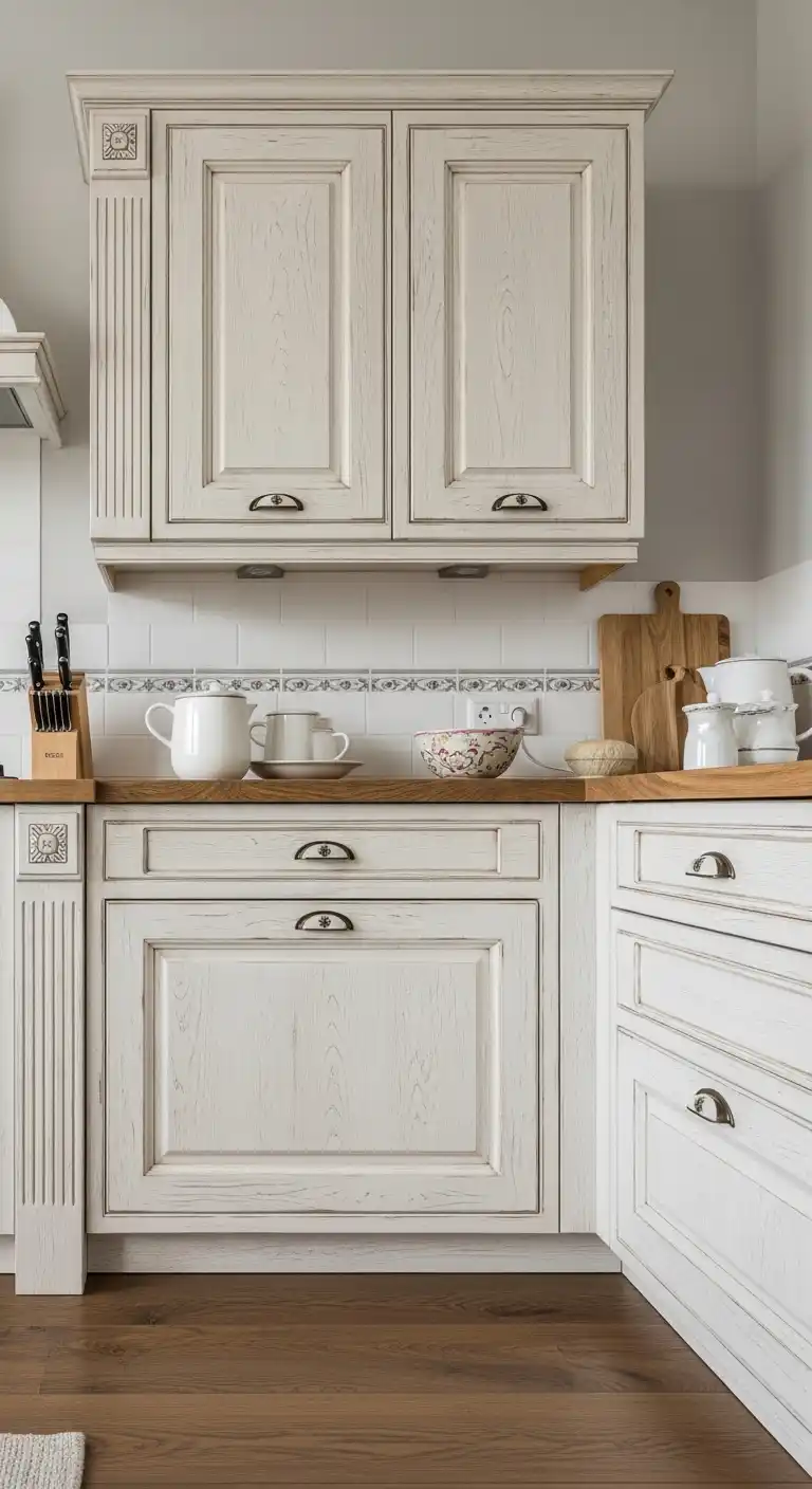 17. Cabinets with Distressed Paneling Details
