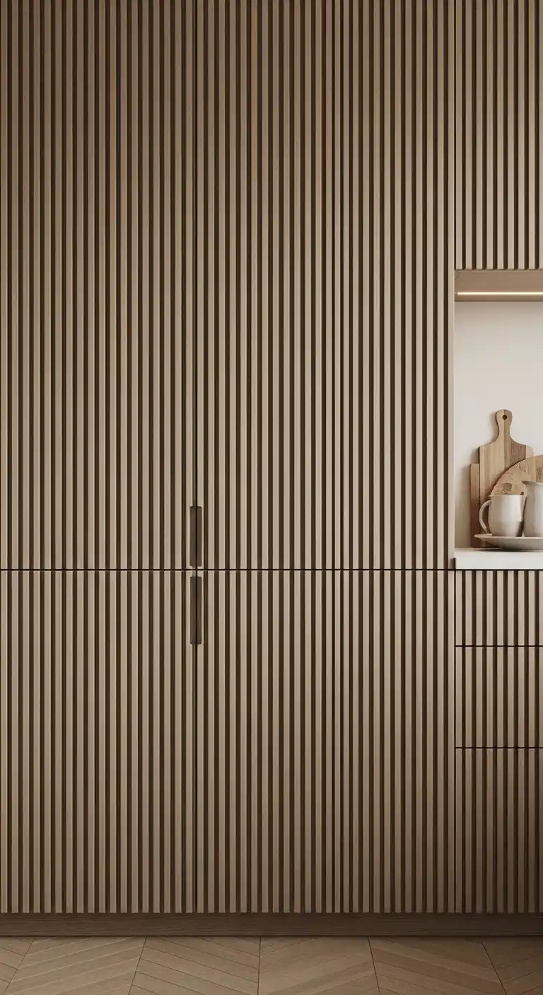 17. Japandi Cabinets with Vertical Slats