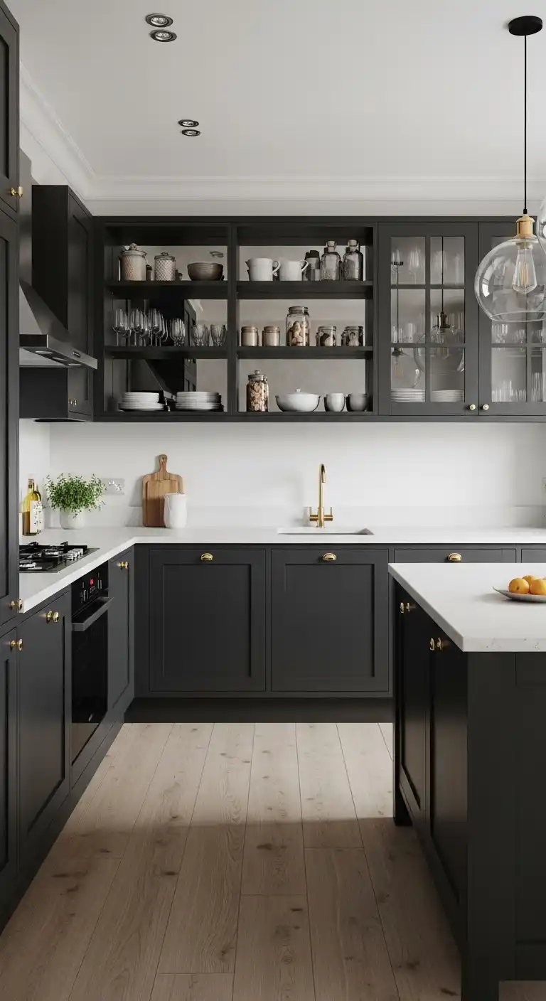 17. Moody Kitchen Cabinets in Small Open-Plan Kitchens