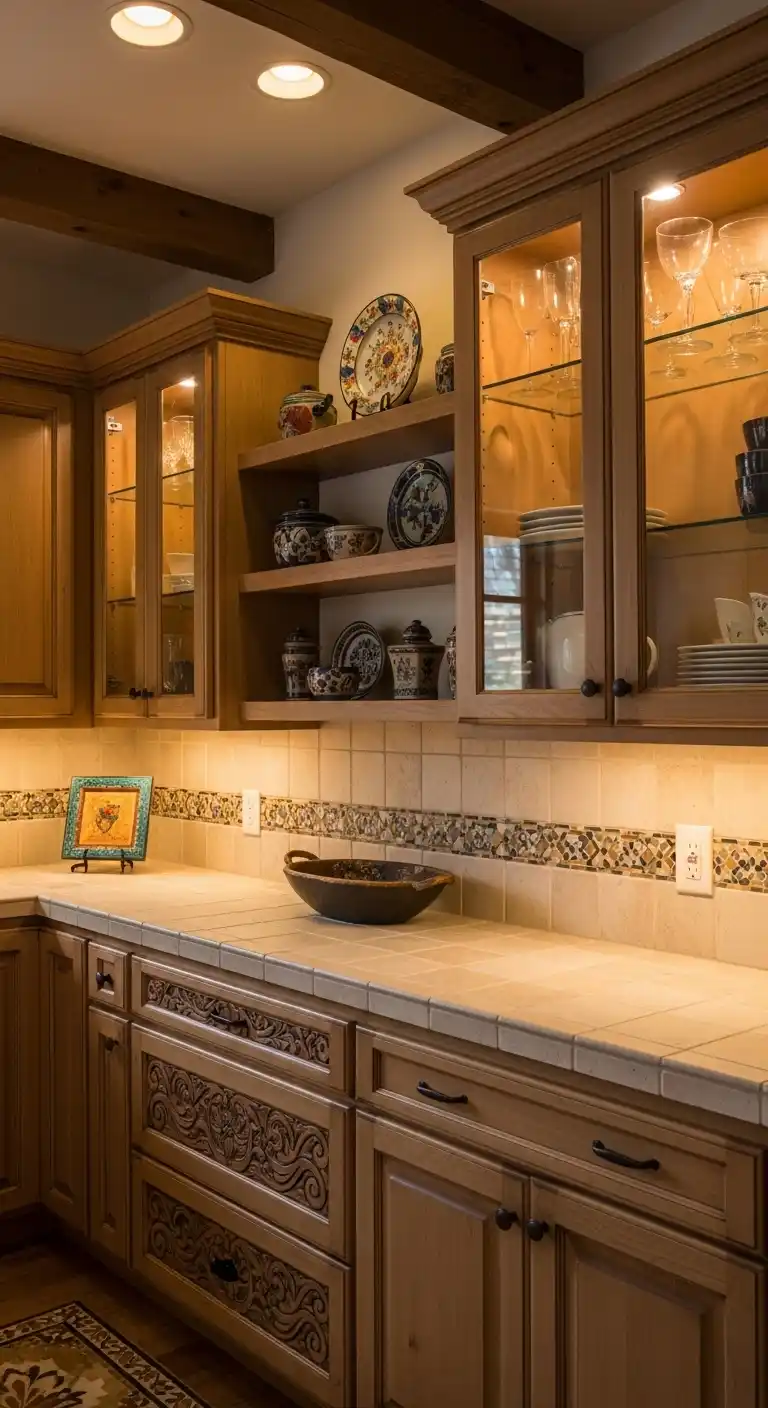 17. Southwestern Cabinets with Integrated Lighting