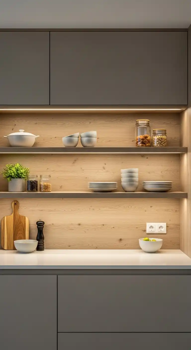 18. Japandi Cabinets with Integrated Lighting