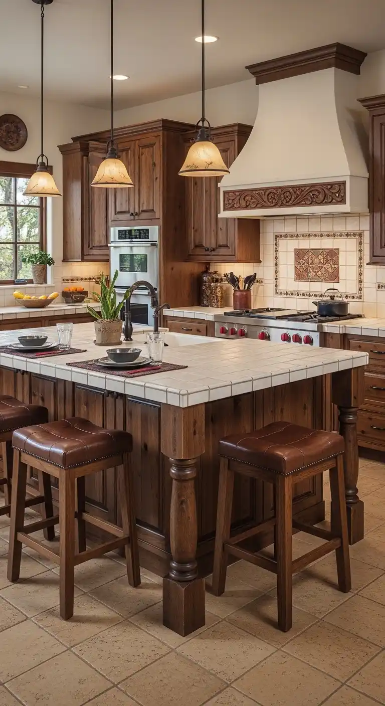 18. Southwestern Cabinet Islands with Seating
