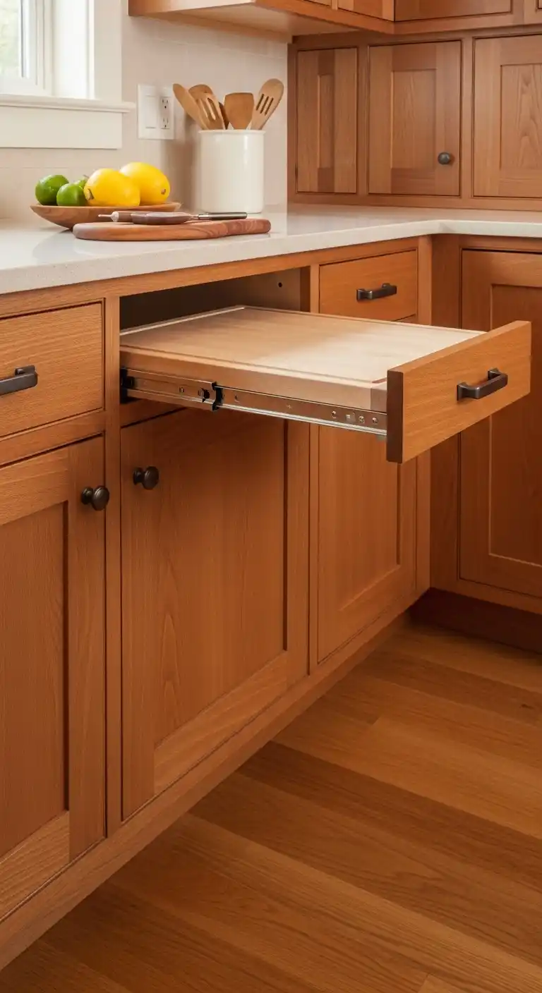 19. Cabinets with Under-Cabinet Pull-Out Cutting Boards