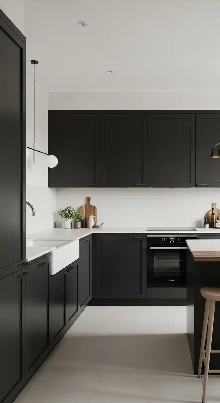 2. Moody Kitchen Cabinets in Modern Minimalist Spaces