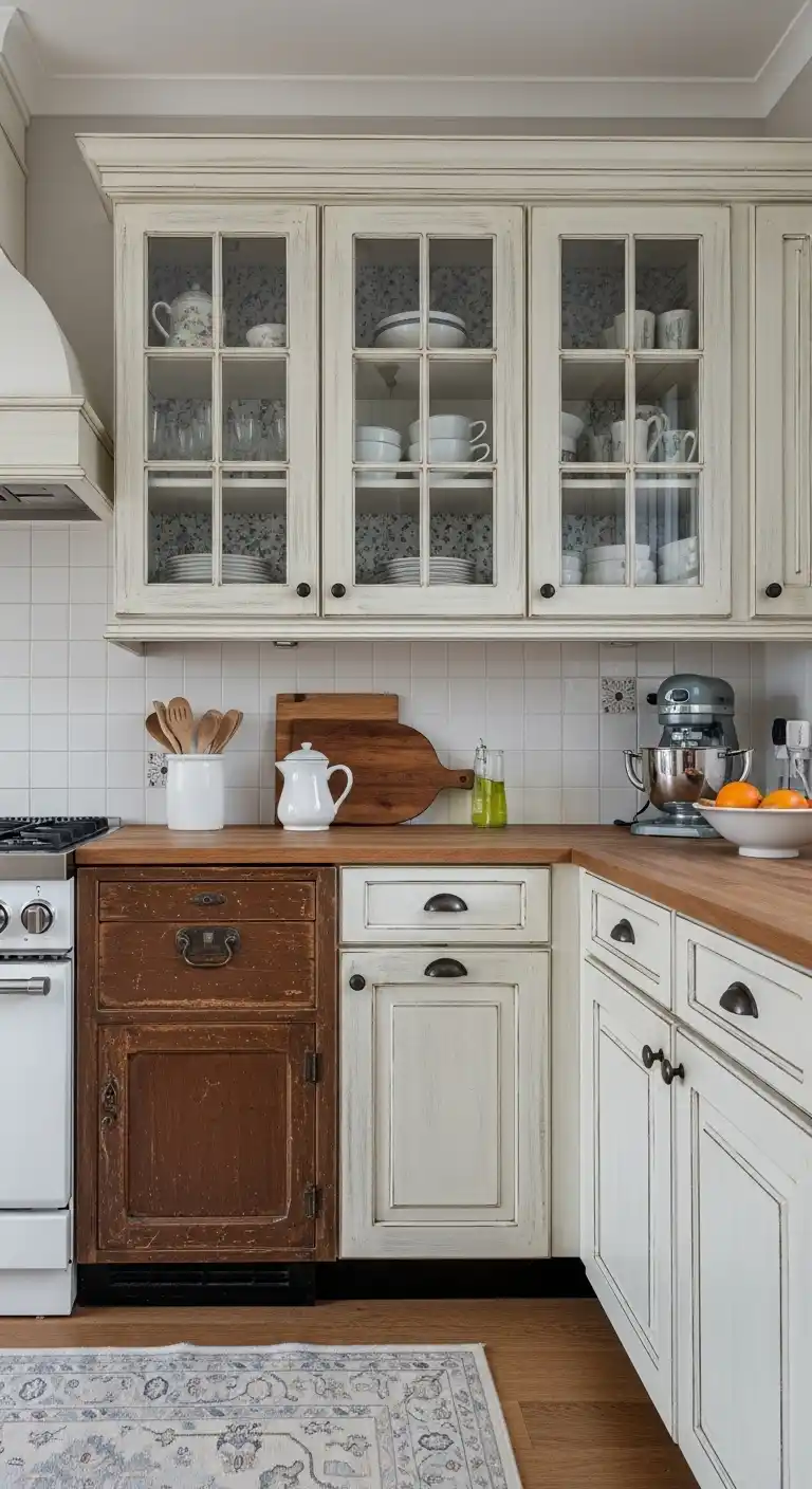 21. Customizable Cabinets with Distressed Finishes