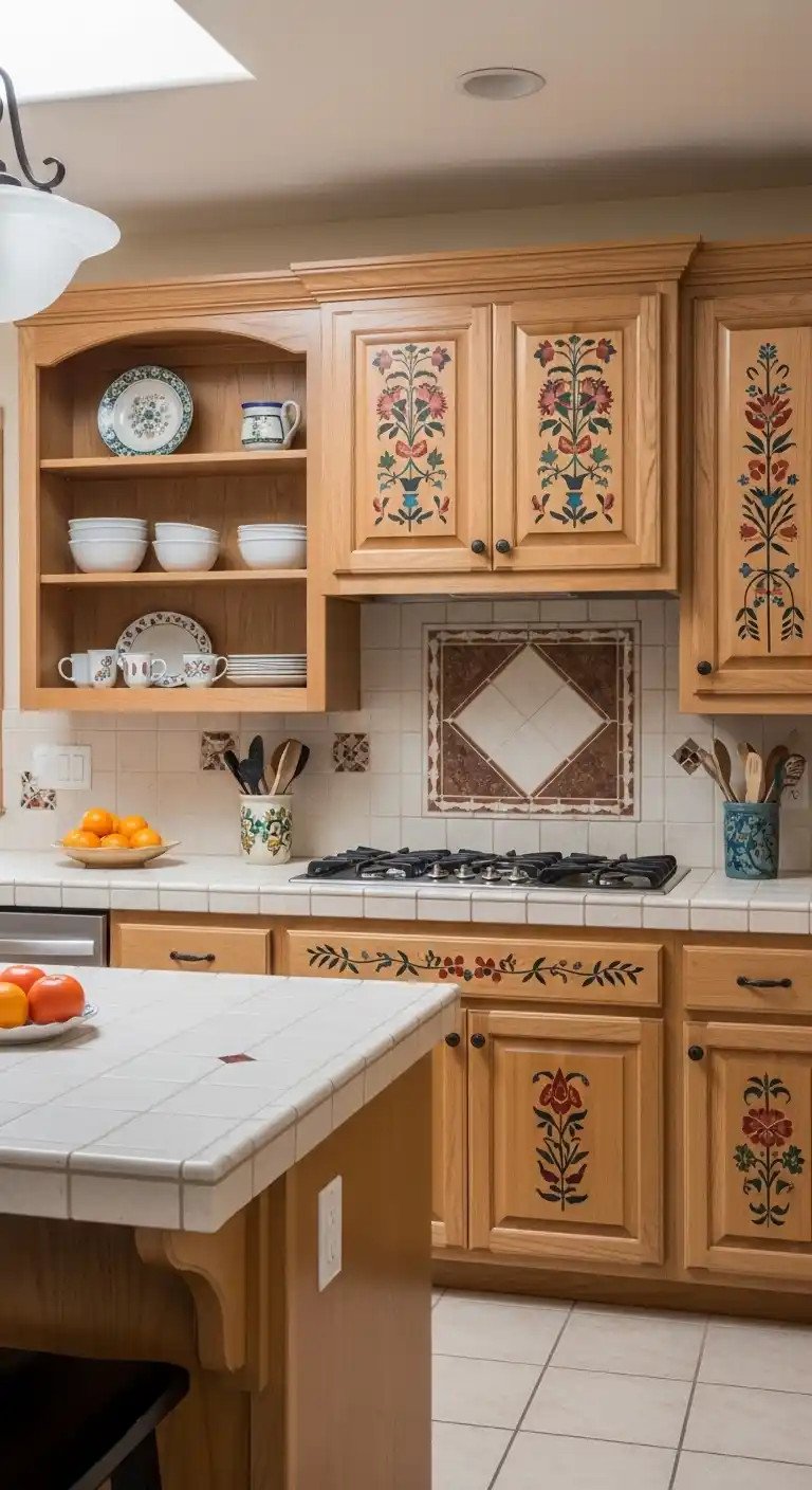 21. Hand-Painted Accent Cabinets