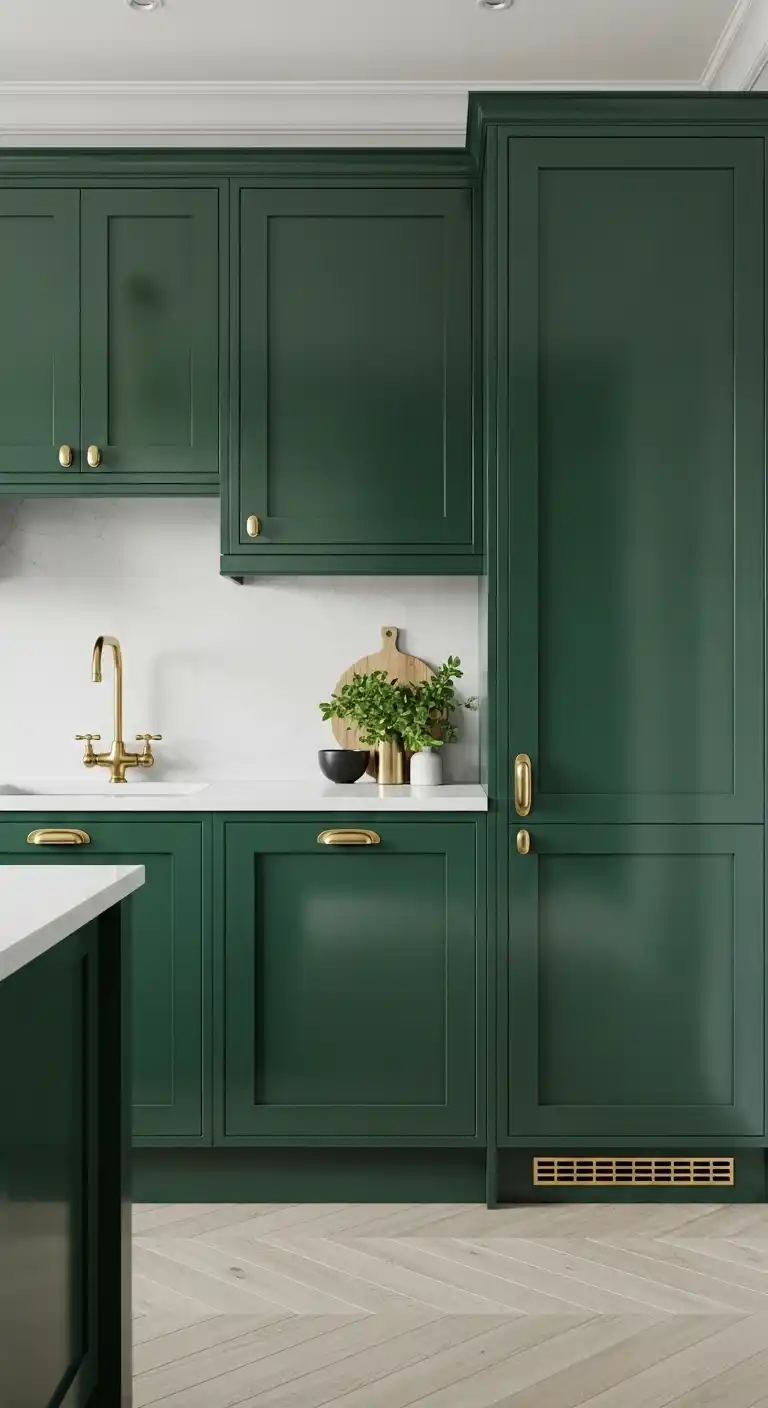 22. Emerald Green Lacquer Cabinets