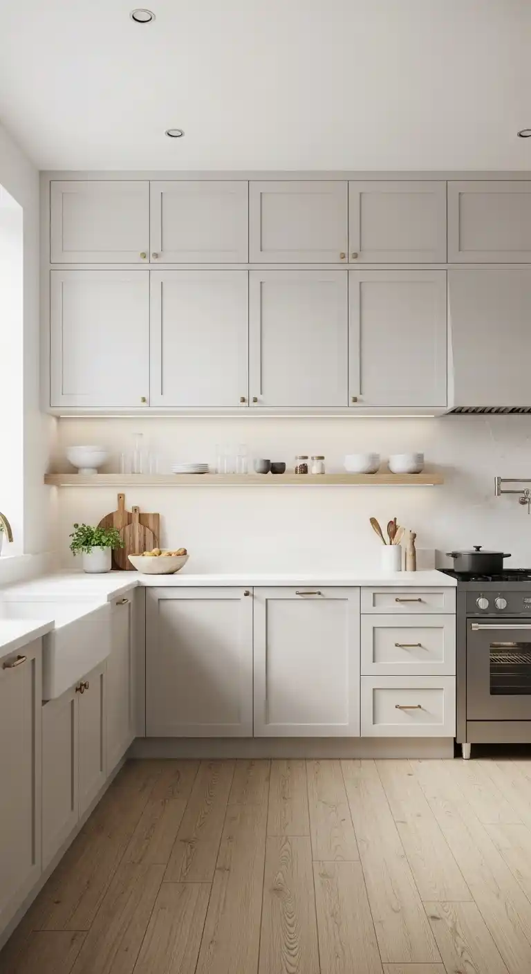 24. Minimalist Cabinet Designs for Open Kitchens