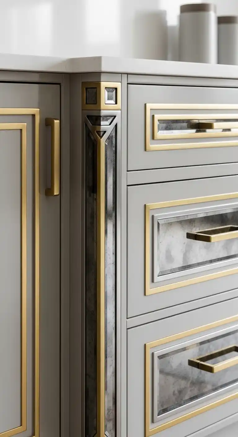 25. Metal Trimmed Cabinet Edges