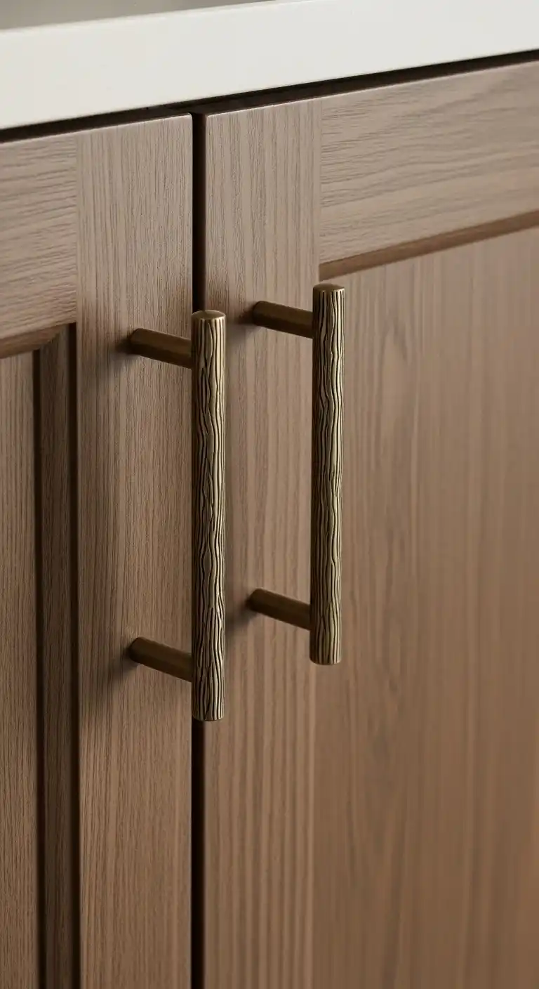 25. Textured Hardware for Subtle Contrast