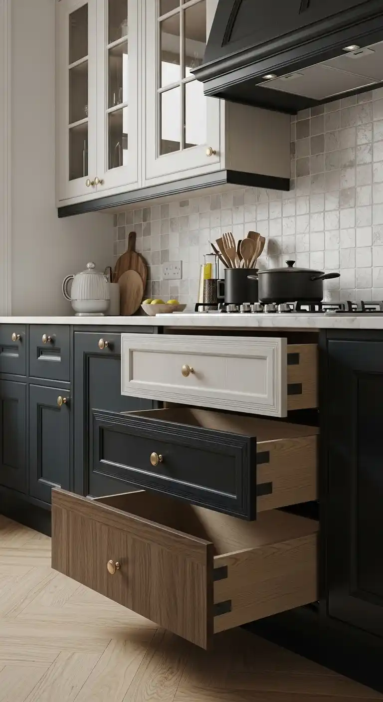 28. Contrasting Cabinet Drawer Fronts
