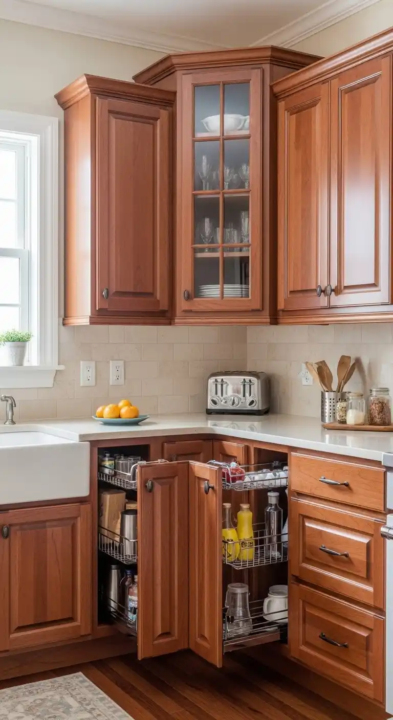 4. Corner and L-Shaped Colonial Cabinets Maximizing Space With Style