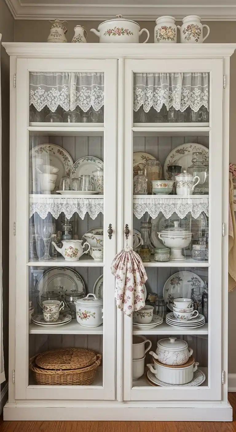 6. Vintage Glass-Front Cabinets for Displaying Treasures
